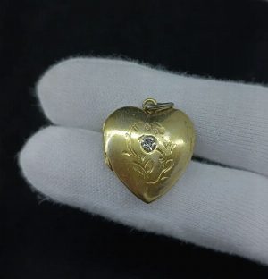 Серебряный винтажный медальон/локет "Сердце". СССР