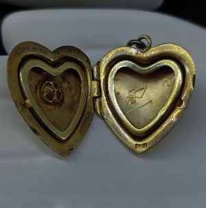 Серебряный винтажный медальон/локет "Сердце". СССР